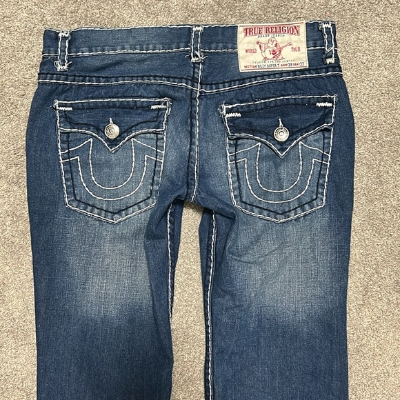 True Religion White Stitch Billy Super T Jeans - Picture 3 of 6